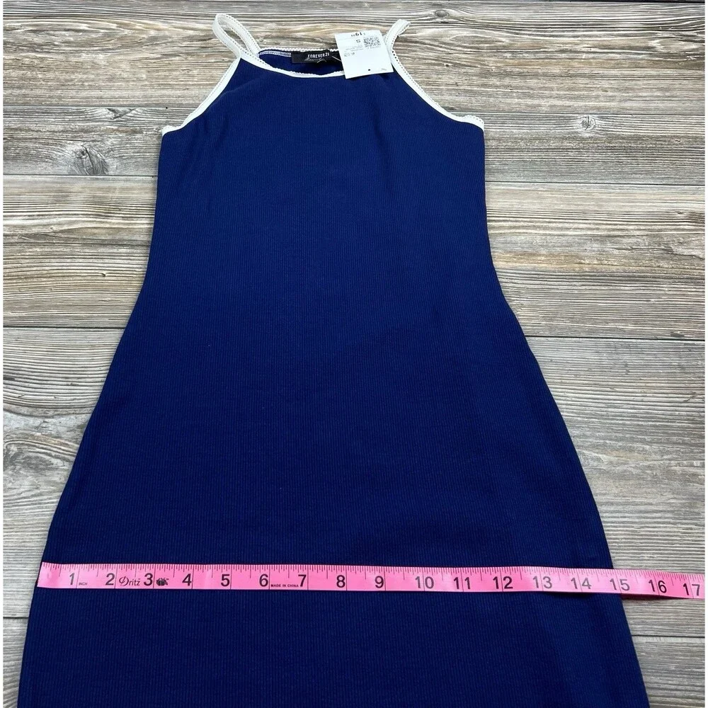 Forever 21 Body Con Midi Dress Navy Blue SMALL Model Off Duty‎ Low Key Sexy Y2K
